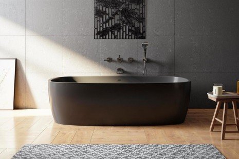 Coletta black freestanding solid surface bathtub 01